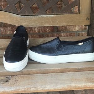 Kate Spade black leather Keds